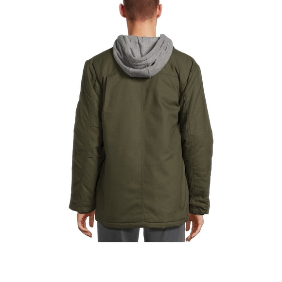 NWOT Dickies Green Canvas Chore Jacket Gray Hood - Picture 7 of 11